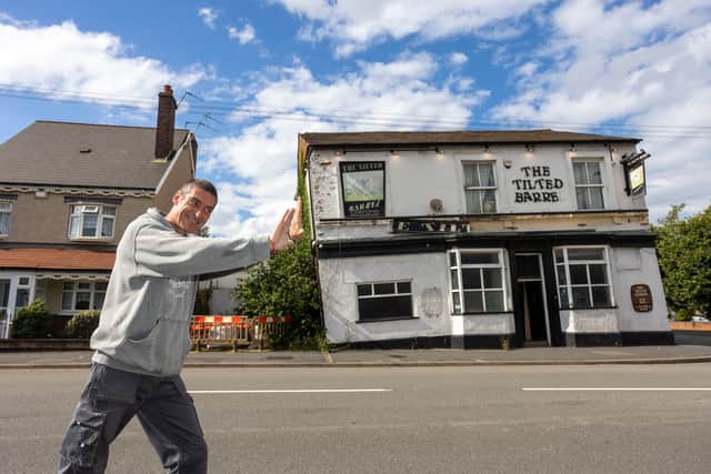  A Black Country boozer called The Tilted Barrel where pool balls ‘roll uphill’ is now Britain’s wonkiest pub (Photo - Anita Maric / SWNS)