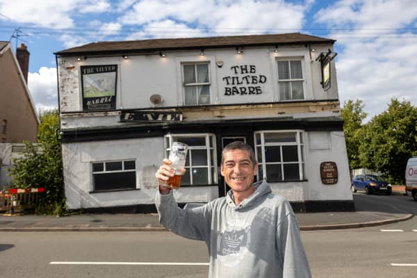 Carl Falconer who has been going to The Tilted Barrel pub for about 40 years. (Photo - Anita Maric / SWNS)