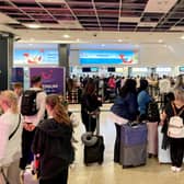 A busy Birmingham airport this morning where some flights have been delayed and cancelled after air traffic control fault