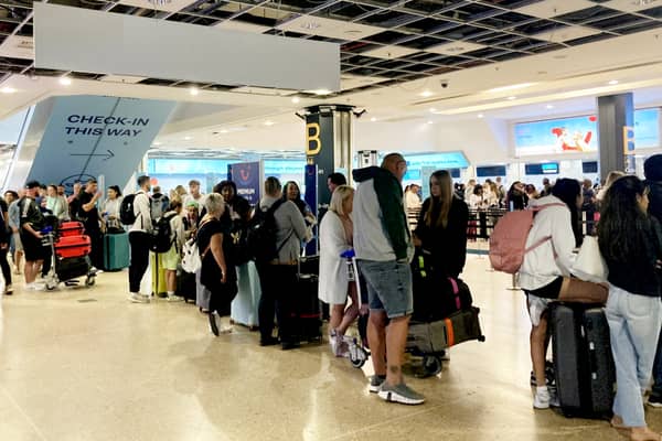 A busy Birmingham airport where some flights have been delayed and cancelled after the UK air traffic control technical fault