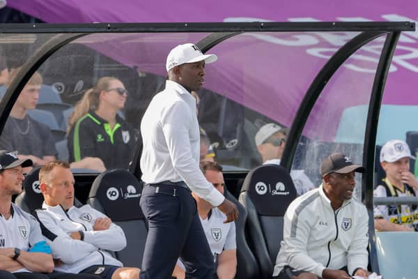 Dwight Yorke is searching for a new managerial opportunity. (Photo by Jenny Evans/Getty Images)