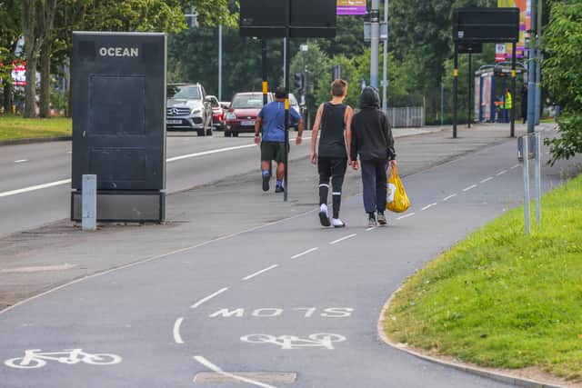 A cycling lane on the A34 in Birmingham on September 6, 2023. (Photo - Joseph Walshe / SWNS)