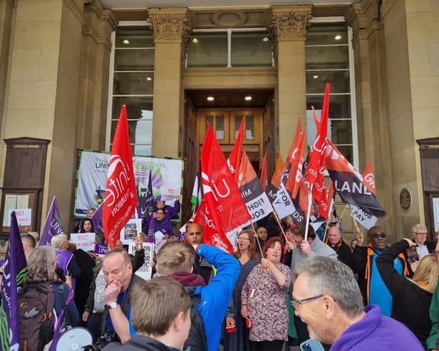 Unions rally against cuts and job losses at Birmingham City Council ahead of extraordinary meeting amid financial distress