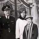 Birmingham fire officer George Goodman and family outside Buckingham Palace on October 26 1965