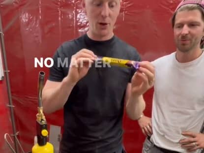 Brothers use blow torch to try to melt a Cadbury Flake