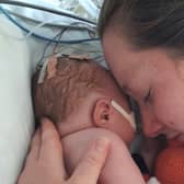 Danielle Spalding with baby Edward (Photo - Irwin Mitchell / SWNS)