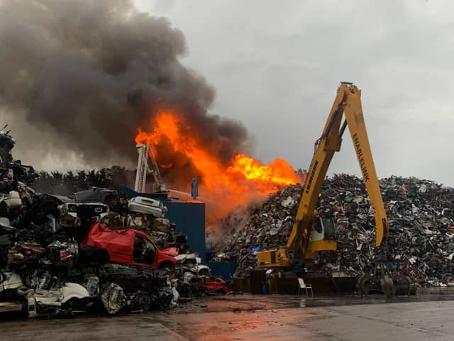 Scrapyard fire in Tipton 