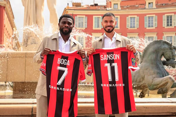 Morgan Sanson (R) is now an OGC Nice player. His three-year association with Aston Villa is over. (AFP via Getty Images)