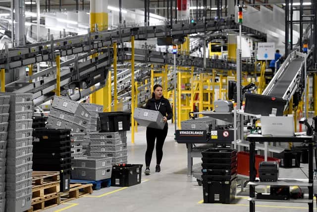 Inside the Amazon fulfilment centre in Sutton Coldfield which is the size of more than seven football pitches