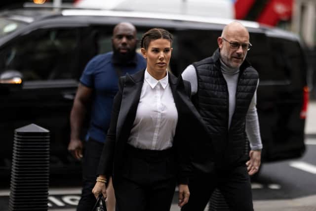 Rebekah Vardy arrives at Royal Courts of Justice, Strand on May 13, 2022 in London, England(Photo by Dan Kitwood/Getty Images)