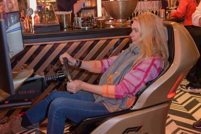 Jodie Kidd attends F1 Arcade watch party for the Bahrain Grand Prix on March 5, 2023 in London