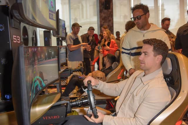 F1 Arcade in London hosts Ryan Thomas and Richard Fleeshman at watch party for the Bahrain Grand Prix