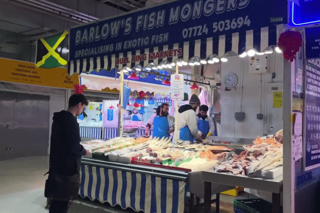 At Barlow’s Fish  Mongers stall