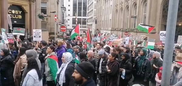 Free Palestine protests in Birmingham city centre