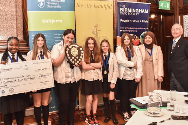 Year eight pupils at King Edward VI Northfield School for Girls win Next Generation Awards 2023 for their knife crime fighting project