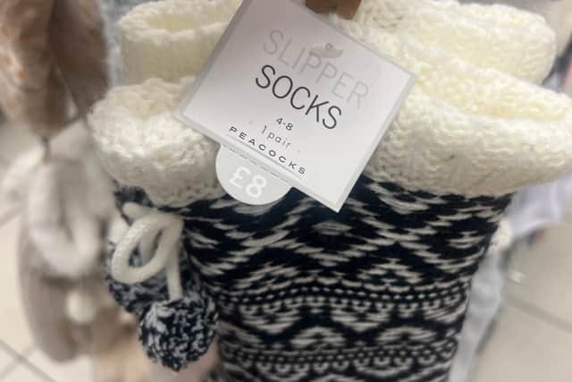Big wooly festive slipper socks for £8 at Peacocks.