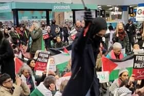 Pro-Palestine protest at Birmingham New Street
