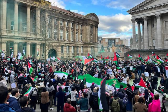Free Palestine protests in Birningham city centre