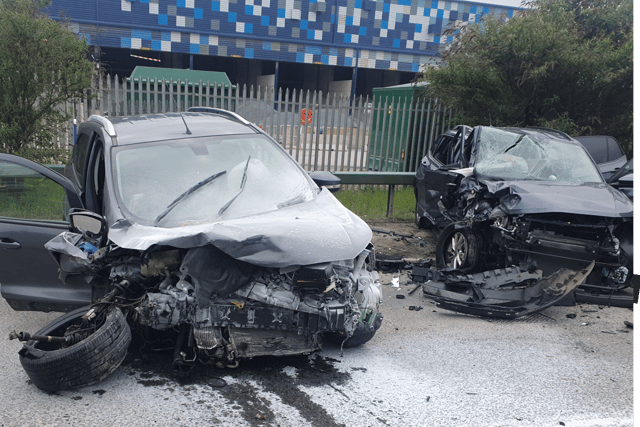 Shocking images of cars involved in crash as career criminal David Poulton tried to escape from police
