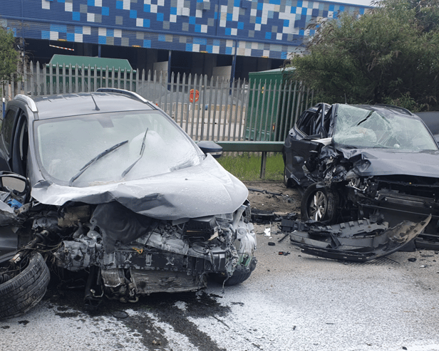 Shocking images of cars involved in crash as career criminal David Poulton tried to escape from police