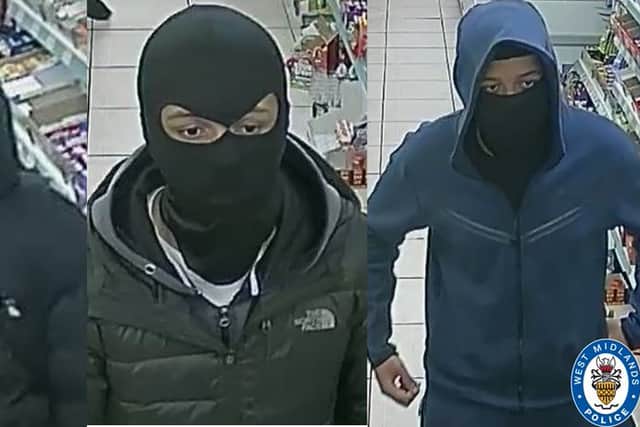 Masked raiders sought by Birmingham police following knifepoint robbery at shop