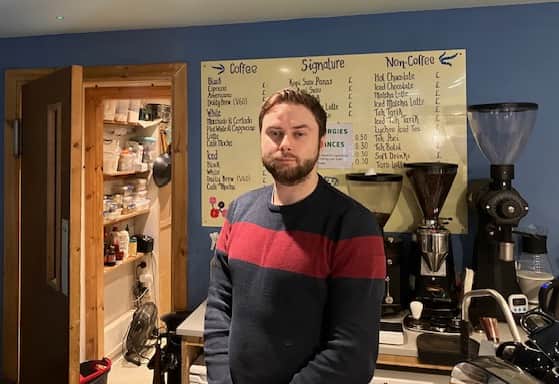 Liam, one of the managers of Ngopi UK coffee shop 