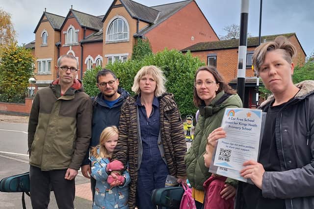 Mums and dads want to see Kings Heath Primary School become the latest to have a car-free street in place after a series of near-misses involving children. Credit: ldrs