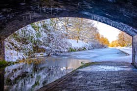 A frozen canal in Birmingham