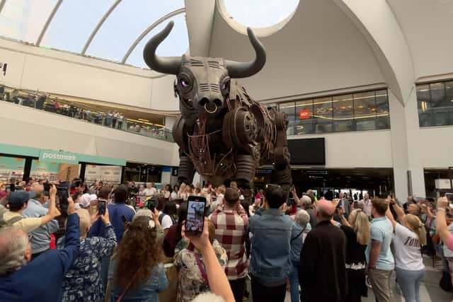 Ozzy the Bull unveiled at Birmingham New Street