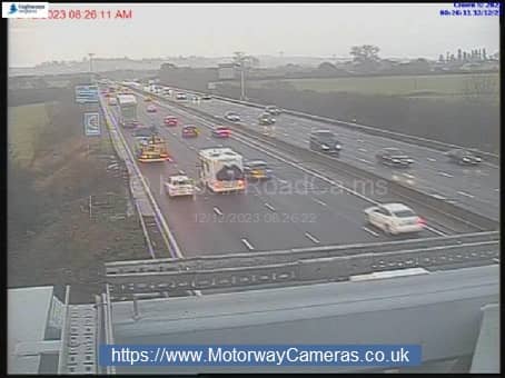 CCTV motorway traffic camera of the M5 Southbound Motorway - J5, Droitwich