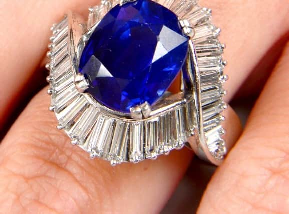 Kashmire sapphire & diamond ring sells at auction in Birmingham