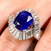 Kashmire sapphire & diamond ring sells at auction in Birmingham