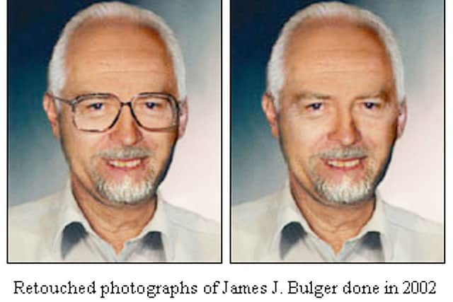 Two Federal Bureau of Investigation (FBI) artist composite images of fugitive James "Whitey" Bulger released by the FBI in 2003