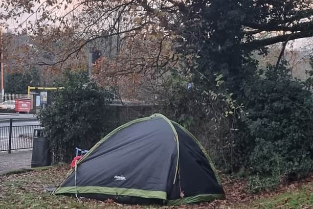 A tent set up in south Birmingham this month