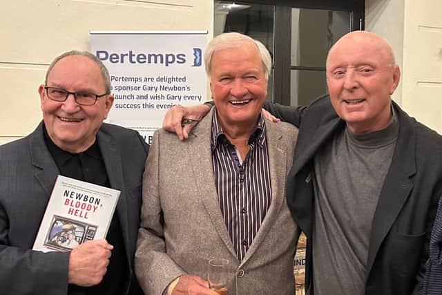 Tom Ross, Big Ron Atkinson and Jasper Carrott at Gary Newbon book launch