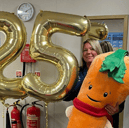 Kerry Partridge celebrates 25 years of working for Aldi supermarkets in Birmingham