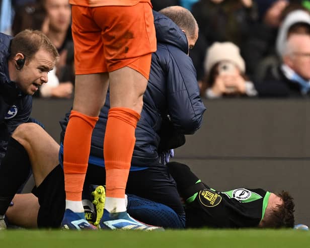 Solly March won't be available for Brighton. He is nursing an injury and is one several player ruled out against Wolves. (Photo by OLI SCARFF/AFP via Getty Images)