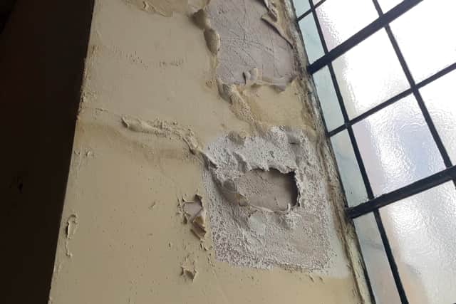 Damage causes by the leaking roof at St. Paul’s Church in the Jewellery Quarter