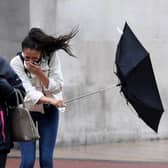 A yellow weather warning of heavy rain and wind is in place