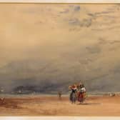 A signed David Cox, watercolour - Lancaster Sands - sold for a total of £18,368