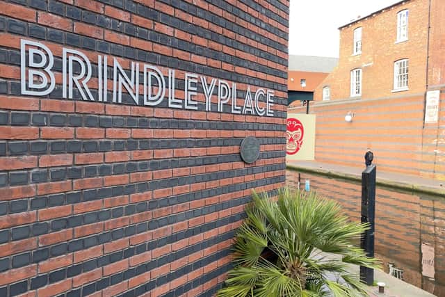 Brindleyplace sign in Birmingham