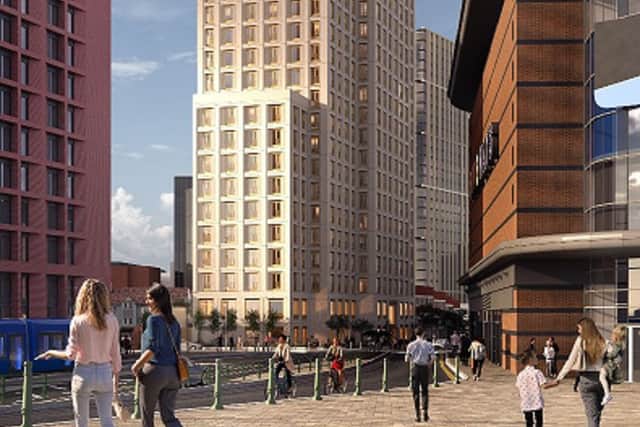 A CGI of what The 100 skyscraper in Broad Street will look like