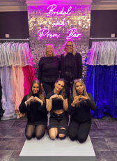 The team at the Bridal and Prom Bar shop in Solihull  including owner Lisa Groutage - top right
