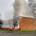 The maisonette in Ridgeway Road, Tipton during the fire, February 27 2024