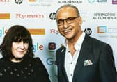 Birmingham business owner Ruth Bagnall from A is for Alice Costumes in Stirchley with Dragons' Den star Theo Paphitis