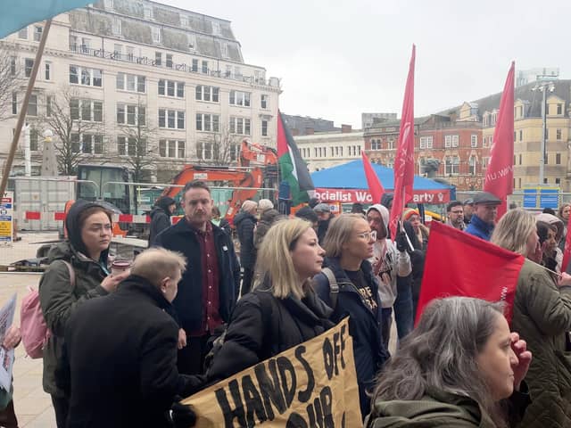 Protest against Birmingham City Council cuts in Victoria Square