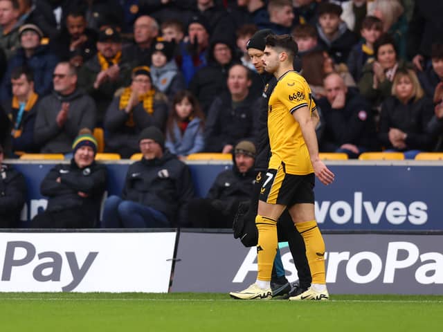 Pedro Neto is not expected to feature for Wolves against Coventry City. The Portuguese winger was subbed off with a hamstring injury. (Photo by Nathan Stirk/Getty Images)
