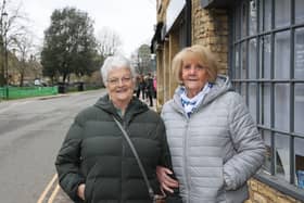Joan Lidgbird ,84, and Gwen Homes ,81, came to Bourton-on-Water. on a coach