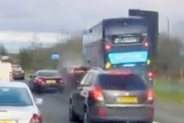 Shocking dash-cam footage captures the moment a Birmingham bus ploughs into a car after the driver pulled out into a bus lane