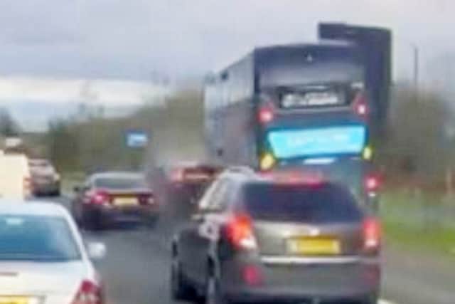 Shocking dash-cam footage captures the moment a Birmingham bus ploughs into a car after the driver pulled out into a bus lane